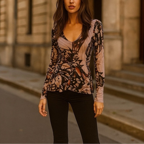JEAN PAUL GAULTIER Soleil Vintage Y2K Butterfly Top - Picture 1 of 14